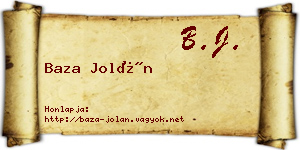 Baza Jolán névjegykártya